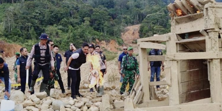 Tim Gabungan Gerebek Tambang Ilegal di Geumpang