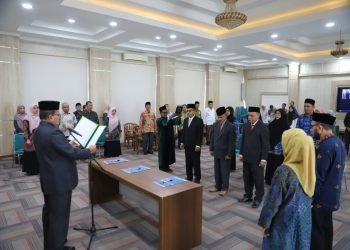 Krak, Kakanwil Kemenag Aceh Lantik Sejumlah Pejabat