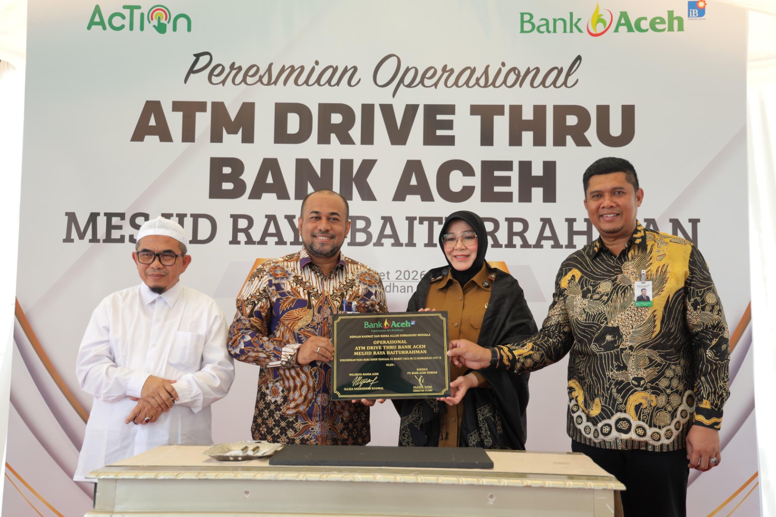 Bank Aceh Resmikan ATM Drive Thru di Kawasan Strategis Taman Kota Banda Aceh
