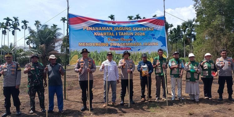 Polres Abdya Tanam Jagung Serentak Kuartal I tahun 2026