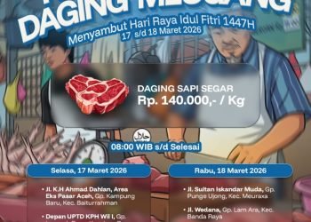 Pemko Banda Aceh Gelar Pasar Murah Daging Meugang, Harga Rp140 Ribu per Kilogram