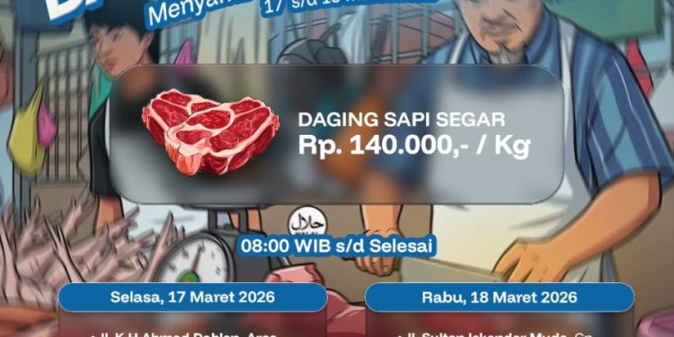 Pemko Banda Aceh Gelar Pasar Murah Daging Meugang, Harga Rp140 Ribu per Kilogram