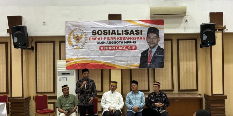 Senator Azhari Cage Gelar Sos 4 Pilar di Muara Dua Kota Lhokseumawe