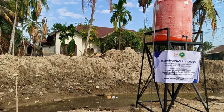 Pengurus Wilayah Jateng Ikatan Notaris Indonesia Bangun Sumur Bor untuk Korban Bencana di Pijay