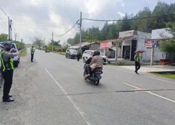 Satlantas Polres Aceh Barat Amankan Arus Balik