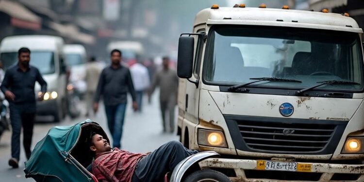 Truk Hauling LKT Hantam Becak Motor, Satu Nyawa Melayang