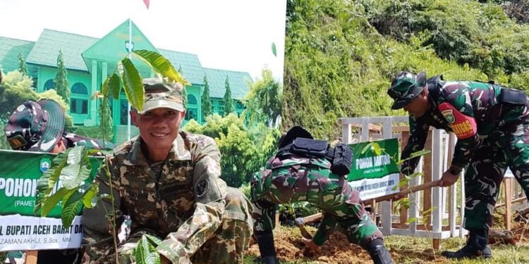 Peringati Hari Bumi, Wabup Abdya Tanam Pohon di Lokasi TMMD