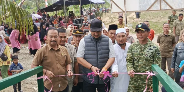 TNI Rampungkan Jembatan Gantung Perintis Garuda Terpanjang di Aceh Tamiang