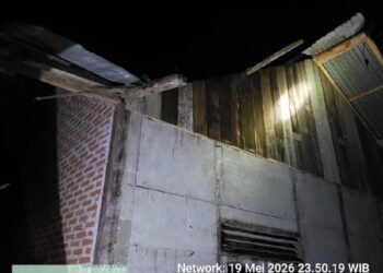 Lima Rumah di Kuala Bireuen Rusak Diterjang Angin Kencang