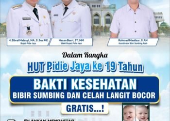 HUT ke-19 Pidie Jaya, Pemkab Gelar Operasi Bibir Sumbing dan Celah Langit-Langit Gratis