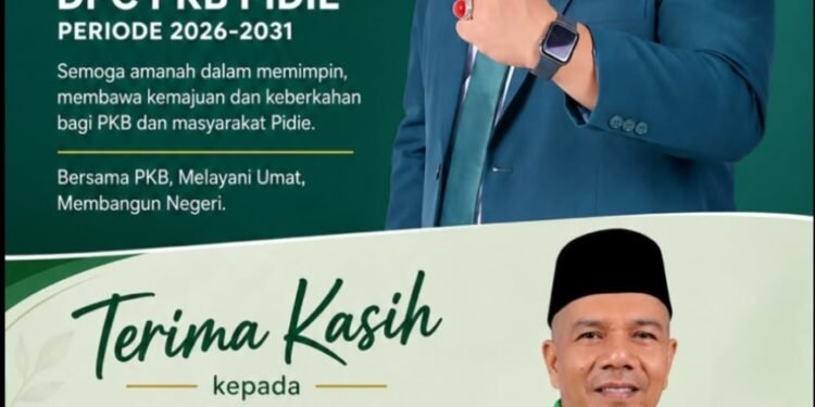 Zulfazli Pimpin DPC PKB Pidie 2026–2031, Estafet Kepemimpinan dari Yusri Kasem