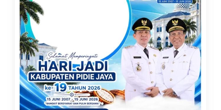 Sambut HUT ke-19 Pidie Jaya, Pemkab Luncurkan Twibbon Resmi untuk Masyarakat