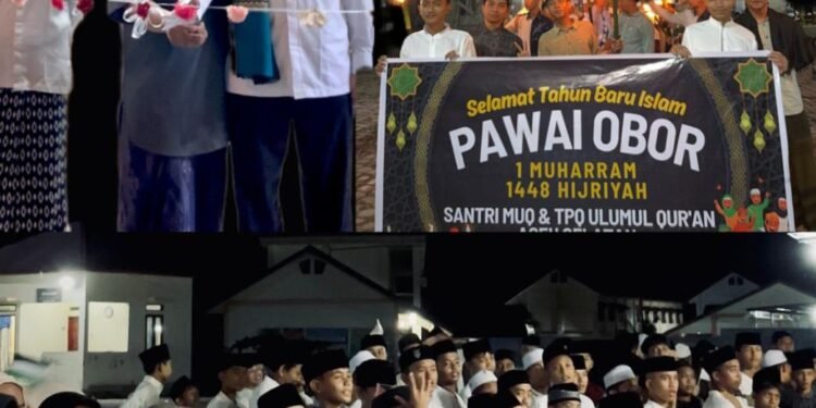 Pimpinan Dayah MUQ Aceh Selatan Pimpinan Pawai Obor dan Bakti Sosial Tahun Baru Hijriah