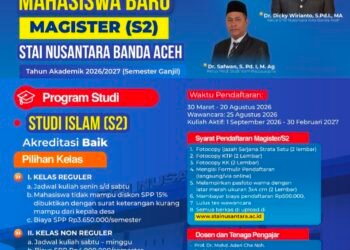 STAI Nusantara Banda Aceh Buka PMB Magister S2 2026/2027, Siapkan SDM Keislaman yang Adaptif dan Berdaya Saing