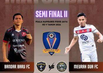 Semifinal II Kapolres Cup Pidie Jaya 2026: Adu Kualitas Bandar Baru FC dan Meurah Dua FC Perebutkan Tiket Final