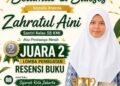 Santri MAS Al Zahrah, Zahratul Aini Raih Juara Resensi Buku Tingkat Bireuen 2026