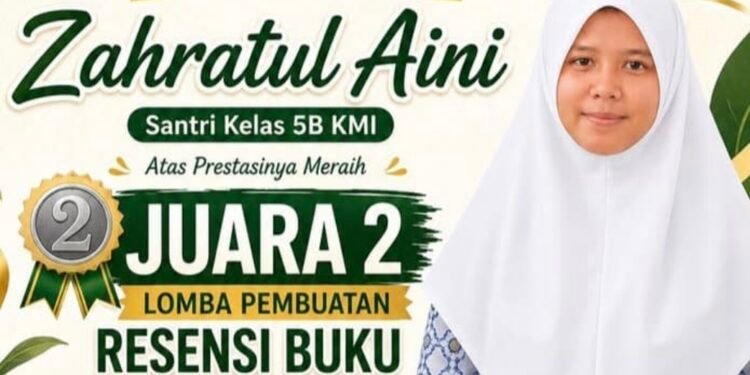 Santri MAS Al Zahrah, Zahratul Aini Raih Juara Resensi Buku Tingkat Bireuen 2026