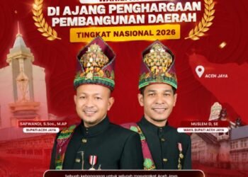 Pemkab Aceh Jaya Wakili Aceh pada Penghargaan Pembangunan Daerah Tingkat Nasional