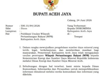 Tertibkan Aktivitas Tambang, Pemkab Aceh Jaya Ajukan Penetapan WPR ke Pemerintah Aceh
