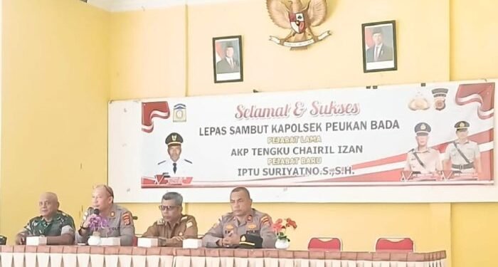 Forkopimcam Peukan Bada Gelar Lepas Sambut Kapolsek