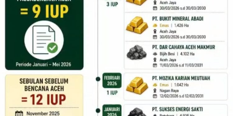Ohku, Pemerintah Aceh Terbitkan 9 Izin Tambang Baru Pasca Bencana