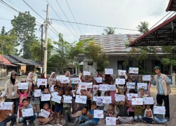 Mahasiswa KKN USK Kenalkan Empat Satwa Kunci TNGL Melalui Lomba Mewarnai Anak di Cut Langien