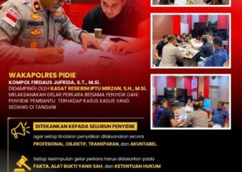 Wakapolres Pidie Perkuat Pengawasan Penyidikan, Gelar Perkara Jadi Filter Utama Penegakan Hukum