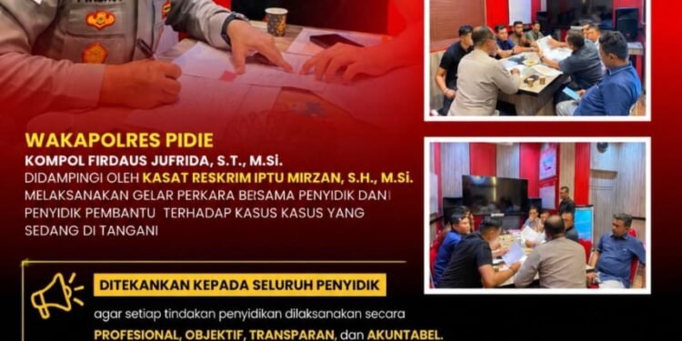 Wakapolres Pidie Perkuat Pengawasan Penyidikan, Gelar Perkara Jadi Filter Utama Penegakan Hukum