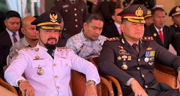 Al Farlaky Hadiri Upacara HUT Bhayangkara ke-80 di Mapolres Aceh Timur
