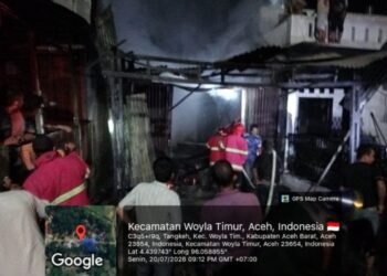 Kerugian Akibat Kebakaran di Woyla Timur Ditaksir Capai Rp300 Juta