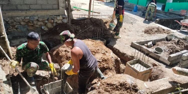 Tiang Tower Air Mulai Dicor, Satgas TMMD Kejar Tuntas Fasilitas Air Bersih Warga