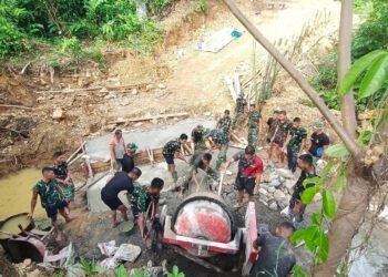 Kejar Target! Satgas TMMD Aceh Selatan Tancap Gas Cor Box Culvert