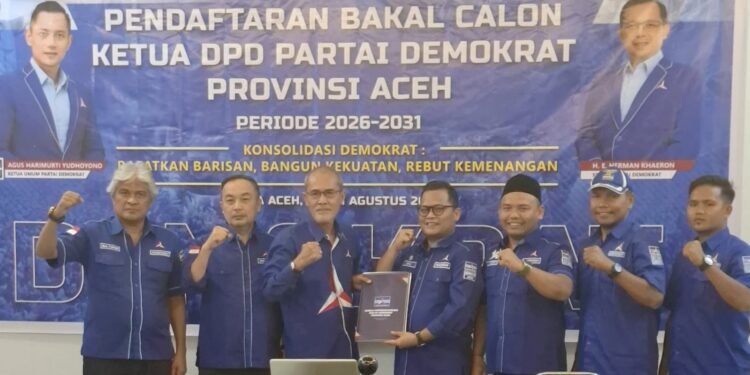 Nurdiansyah Alasta Resmi Daftar Calon Ketua Demokrat Aceh, Berkas Diterima SC Musda