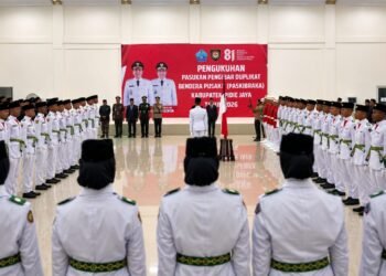 Bupati Pidie Jaya Kukuhkan Paskibraka, Tegaskan Amanah Menjaga Kehormatan Merah Putih