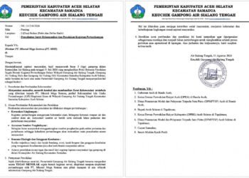 3 Keuchik di Kemasjidan Air Sialang Samadua Resmi Tolak IUP PT MMS, 2 Keuchik Cabut Rekomendasi