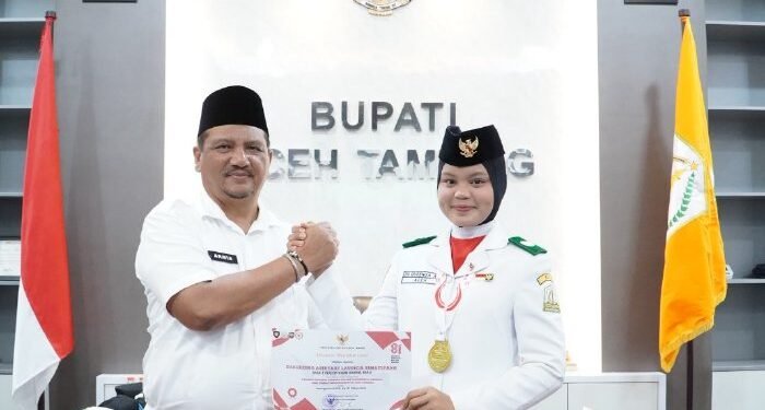 Bupati Armia Sambut Kepulangan Anggota Paskibraka Nasional