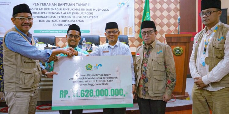 Kemenag Salurkan Rp11,628 Miliar untuk Pemulihan 306 Masjid dan Musala Terdampak Bencana di Aceh