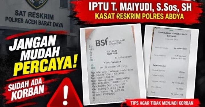 Waspada! Polres Abdya Ungkap Modus Penipuan Catut Nama Kasat Reskrim