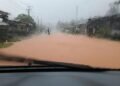 Jalan Nasional Alue Mangota Blangpidie Terendam Banjir, Masyarakat di Imbau Waspada