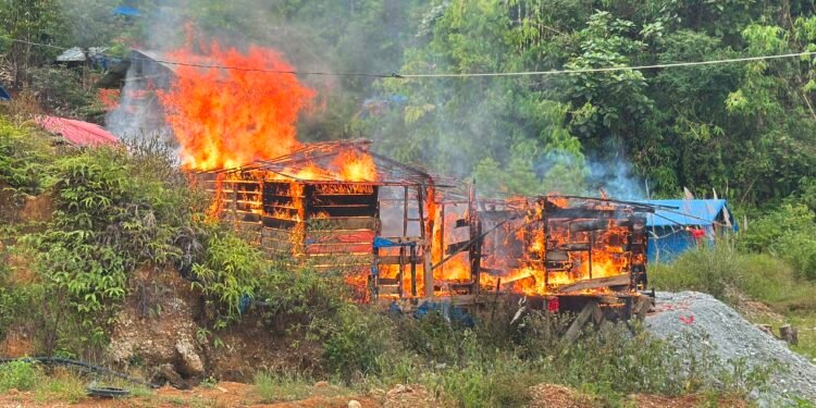 Penambang Kabur, 93 Gelondongan PETI Disikat Aparat di Geumpang