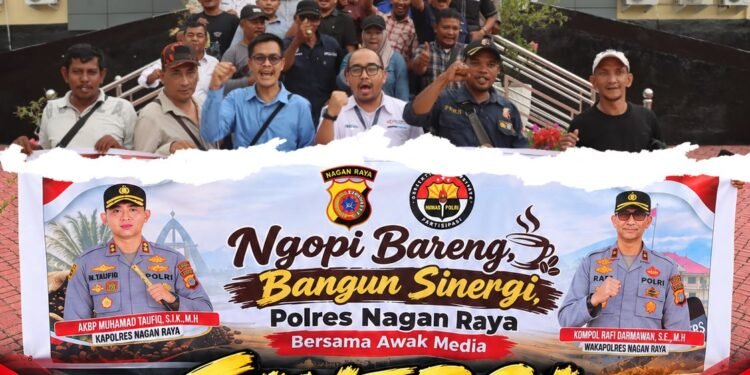 Kapolres Nagan Raya Ngopi Bareng Awak Media, Bangun Sinergi dan Perkuat Kemitraan