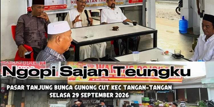 Perkuat Silaturahmi Ulama dan Umara, Masyarakat Gelar “Ngopi Sajan Teungku” di Pasar Tanjung Bunga