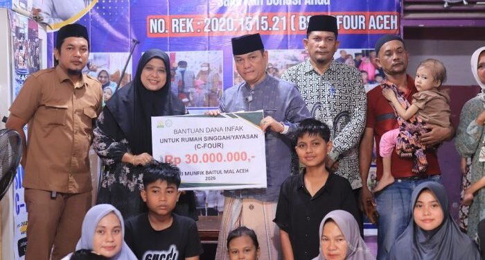 Baitul Mal Aceh Salurkan Bantuan Rp30 Juta untuk Rumah Singgah C-Four