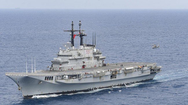 Kapal Induk Italia Garibaldi yang Dihibah ke RI Tiba di Tanjung Priok