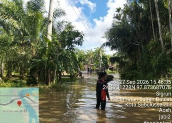 Omen, Banjir Juga Rendam 312 Rumah Warga di Kota Subulussalam
