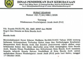 Banda Aceh Berlakukan Sekolah Jarak Jauh Akibat Asap Karhutla