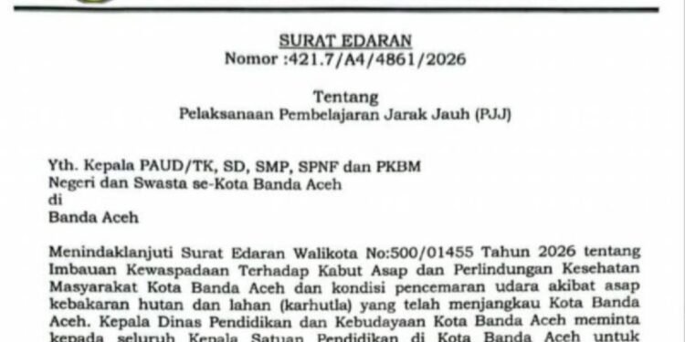 Banda Aceh Berlakukan Sekolah Jarak Jauh Akibat Asap Karhutla