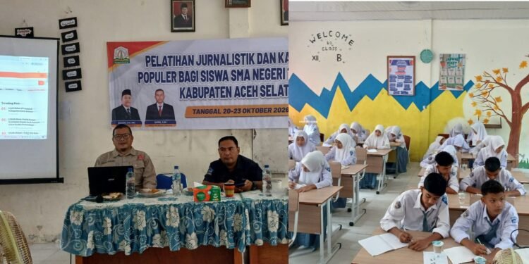Hendra Kandang Isi Pelatihan Jurnalistik dan Karya Tulis Populer Di SMA 1 Pasie Raja