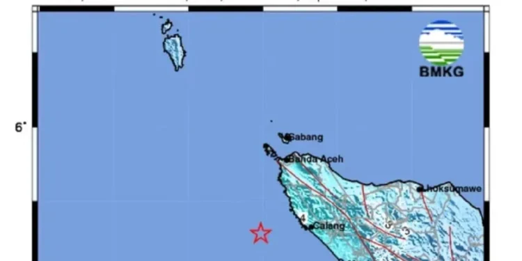 Minggu Pagi, Aceh Jaya Diguncang Gempa Magnitudo 5,9
