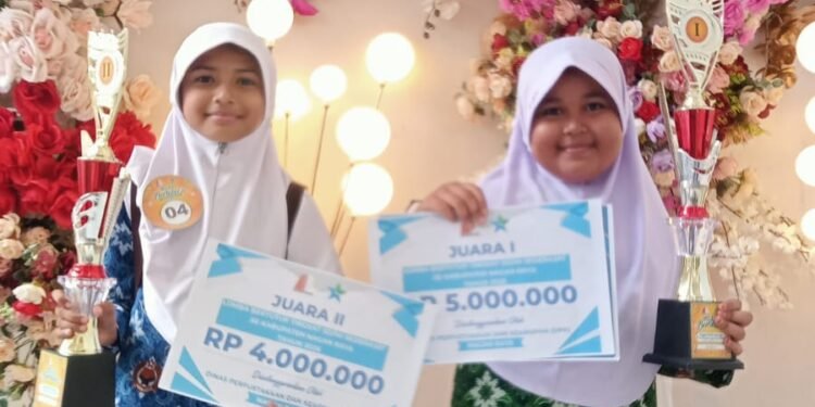 Dua Siswi MIN di Nagan Raya Raih Juara Lomba Bertutur Festival Literasi 2026